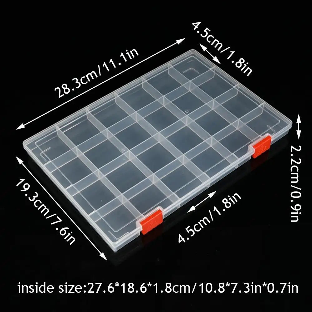 15/24/36/48 Grids Clear Box Thickened Transparent Plastic Jewelry Elastic Band Storage Box Display Organizer Tool Storage Case