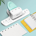 KW-TRIO Multi-Colored Loose-Leaf Hole Punch with 4mm Small Aperture Multi-Hole Punch with Ruler Design Portable Hole Punching
