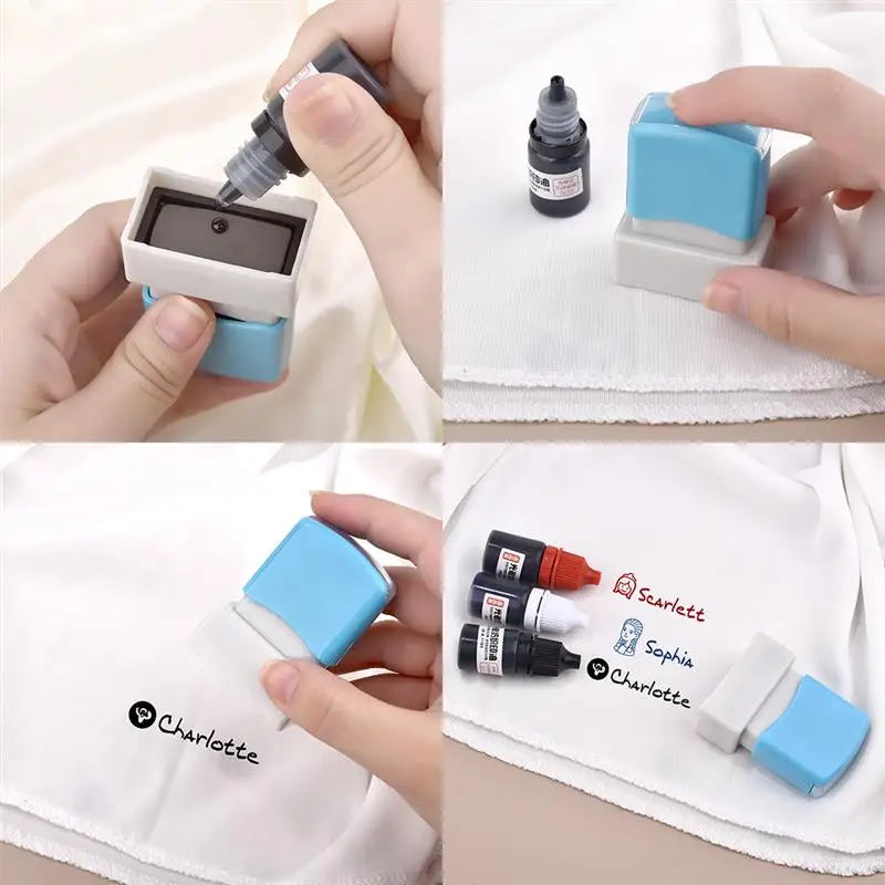 10ml Blue Red Black Ink Textile Clothes Ink Special Ink For Students Kids Name Stamp Printing On Clothing Waterproof Not Fade