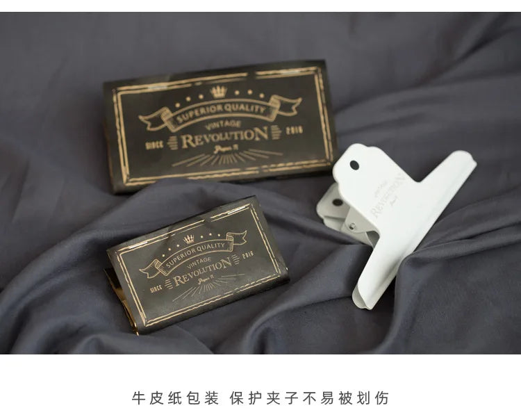 Retro Metal Wide Binder Clip Big Black Gold Binder Paper Clips Metal Hinge Clip Clamps for Crafts Photos Office School Supplies