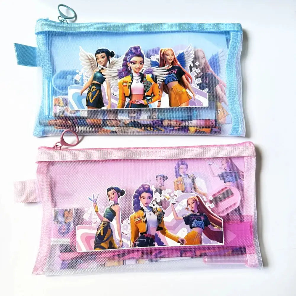 Girls Pencils Ruler Pencil Sharpener Pen Bag Toys Eraser Kids Cute Stationary Set Student School Supplies Kids Birthday Gift