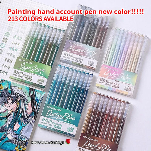 105Color Hand Account Gel Pen Languo Morandi Retro Pen Large-Capacity Color Handbook Pen For Student Painting Graffiti Writting