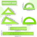 30cm Ruler Set - 6-Piece Measuring and Drawing Kit with Straight Ruler, Protractor, and Triangle Set