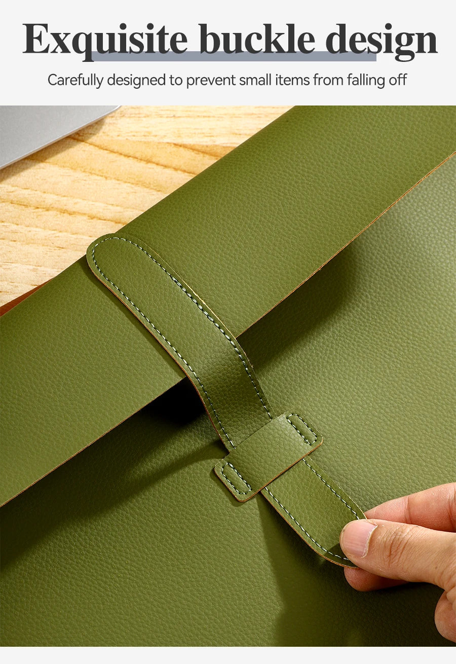 A4 Thick Leather Document Bag, A4 Folder,Business Information Bag, School And Office Supplies, Storage Bag Back To School