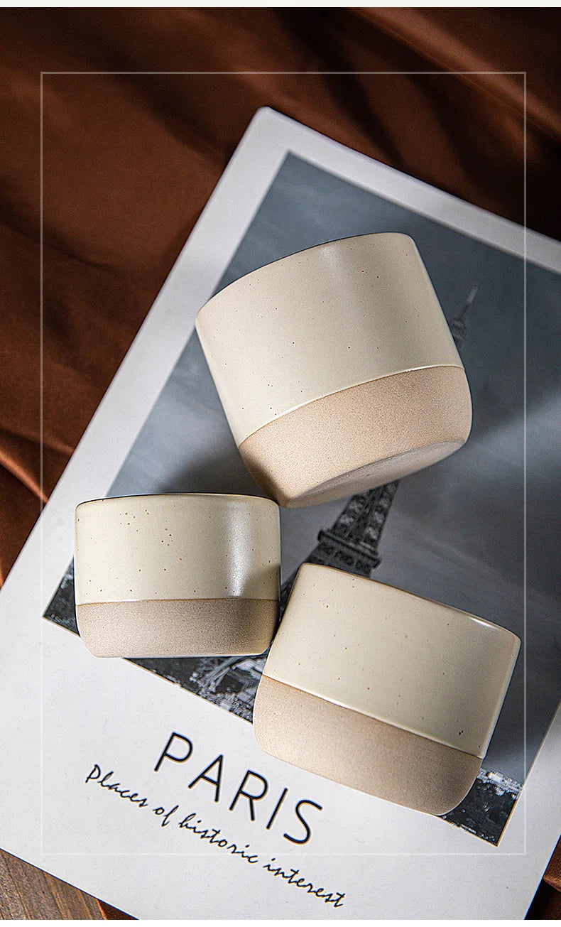 Vintage Coffee Mug 100ml 180ml 230ml Ceramics Tea Cup Japanese-style Cafes Drinkware Stoneware Espresso for Restaurants Hotels