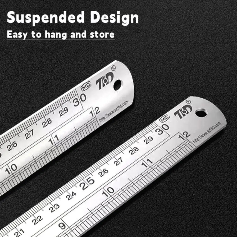 15/20/30/40/50cm Stainless Steel Ruler Double Side Scale Stainless Steel Straight Ruler Thickening Engineer Grade Measuring Tool