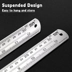 15/20/30/40/50cm Stainless Steel Ruler Double Side Scale Stainless Steel Straight Ruler Thickening Engineer Grade Measuring Tool