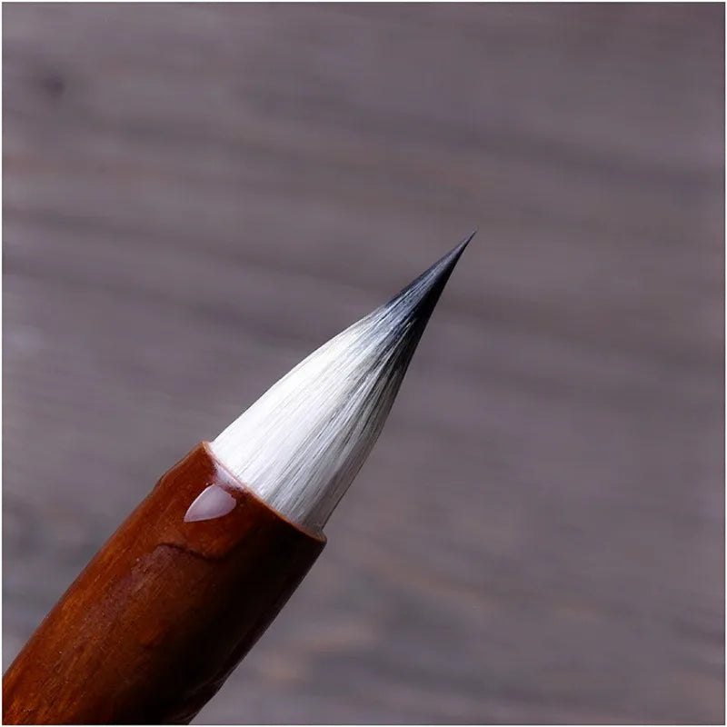Watercolor Painting Brush Short Woolen Rabbit Mixed Hair Calligraphy Brush Chinese Running Regular Script Brush Pen Tinta China