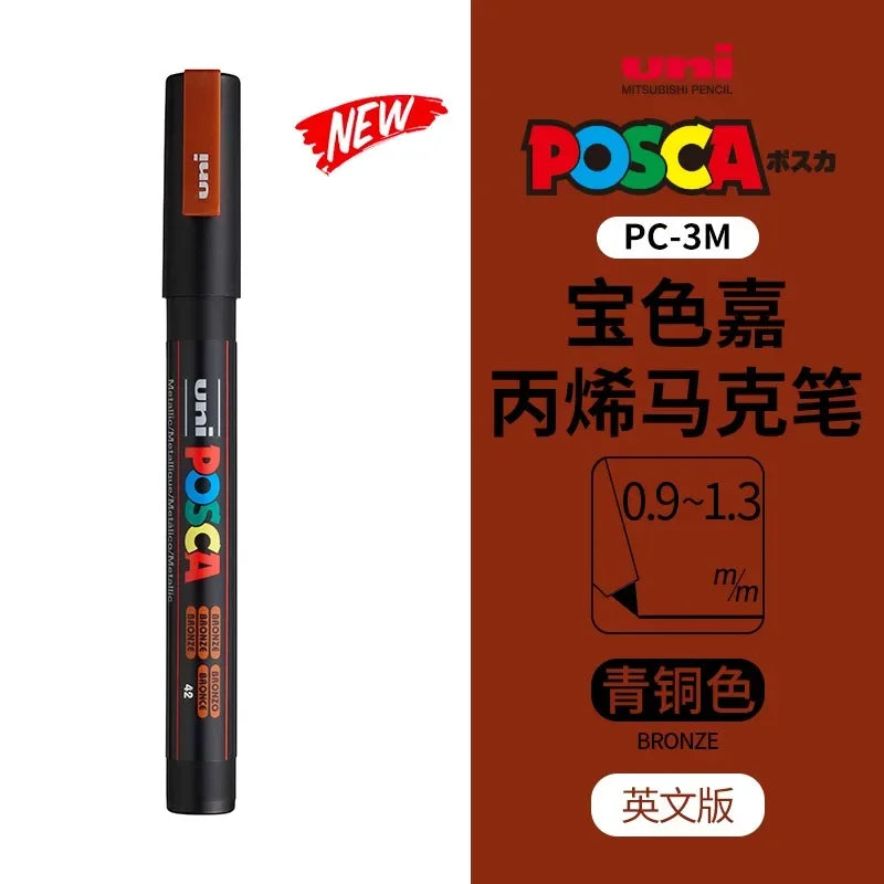 uni POSCA POP Water-Based Marker,Assorted Colors PC-1M/3M/5M 0.7~2.5mm Tips Professional Acrylic Paint Pen for Artists&Designers