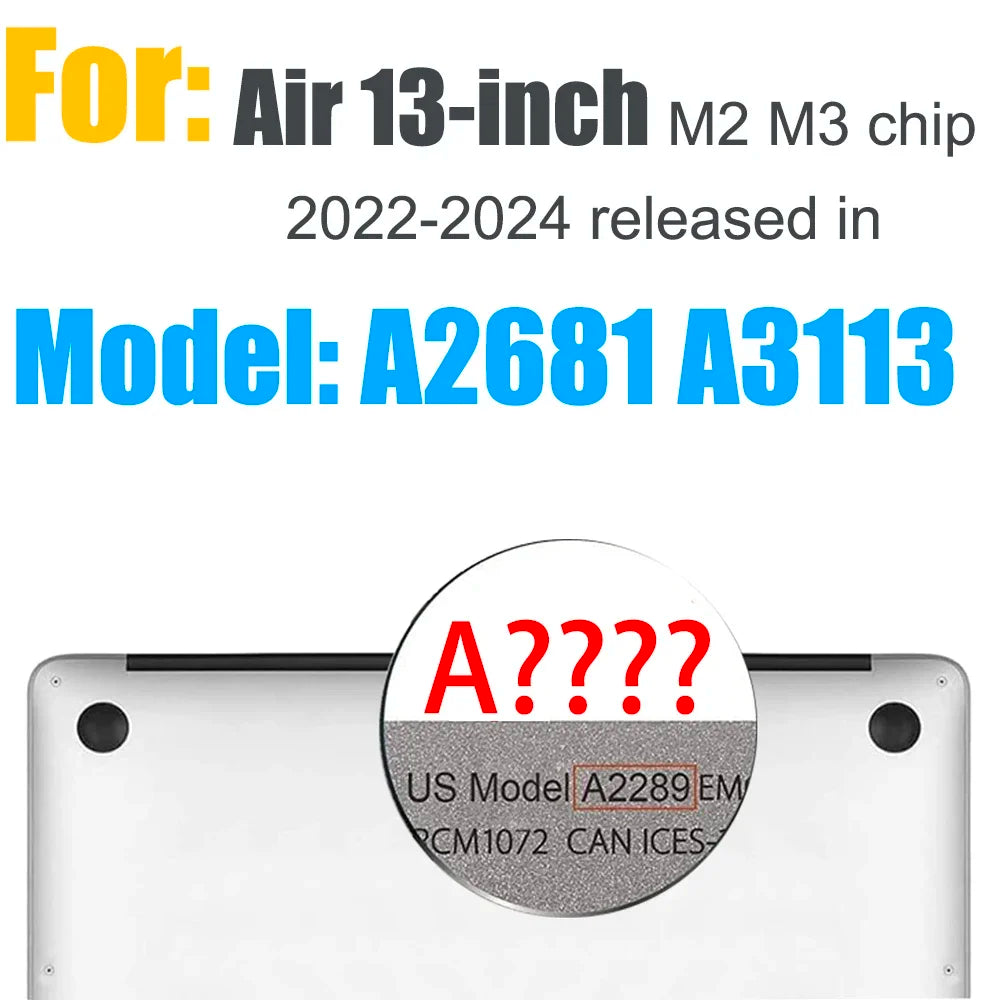 Crystal Hard Case for MacBook Pro Air 13 14 15 16 Inch Protective Case Clear Model A2681 A3113A3114 A2941 A2991 A2442 A2337 A233