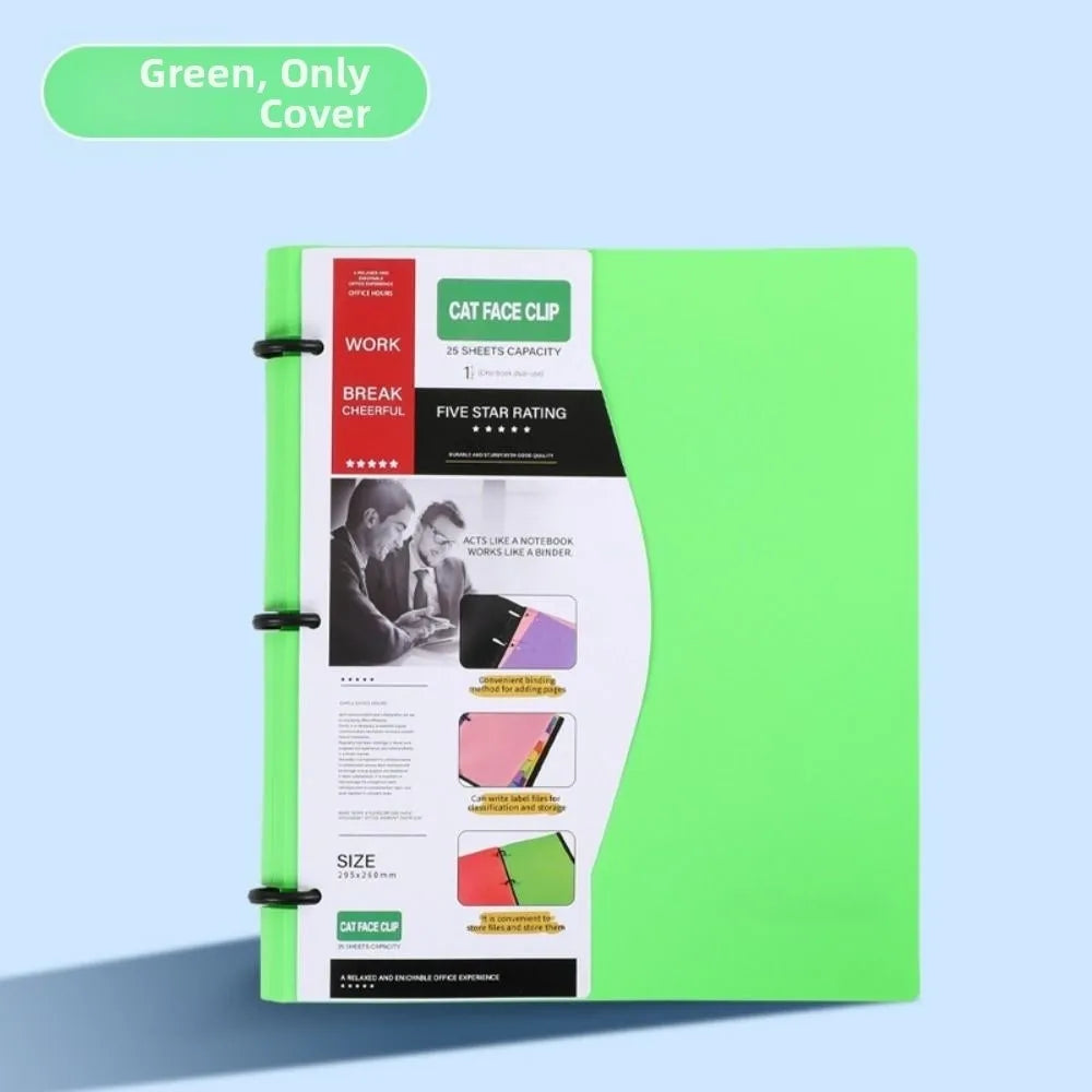 3 Ring Loose-leaf File Folder Waterproof Detachable Notebook Binder Dustproof Thickened Loose Leaf Document Folder Mobile Office