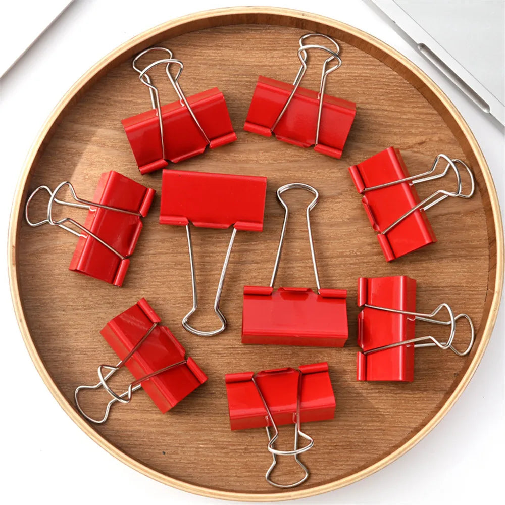10pcs Red Paperclips Small Stationery Clips Metal Binder Clips Office Clips for Organizing Ticket Bill Receipt Photo Binding