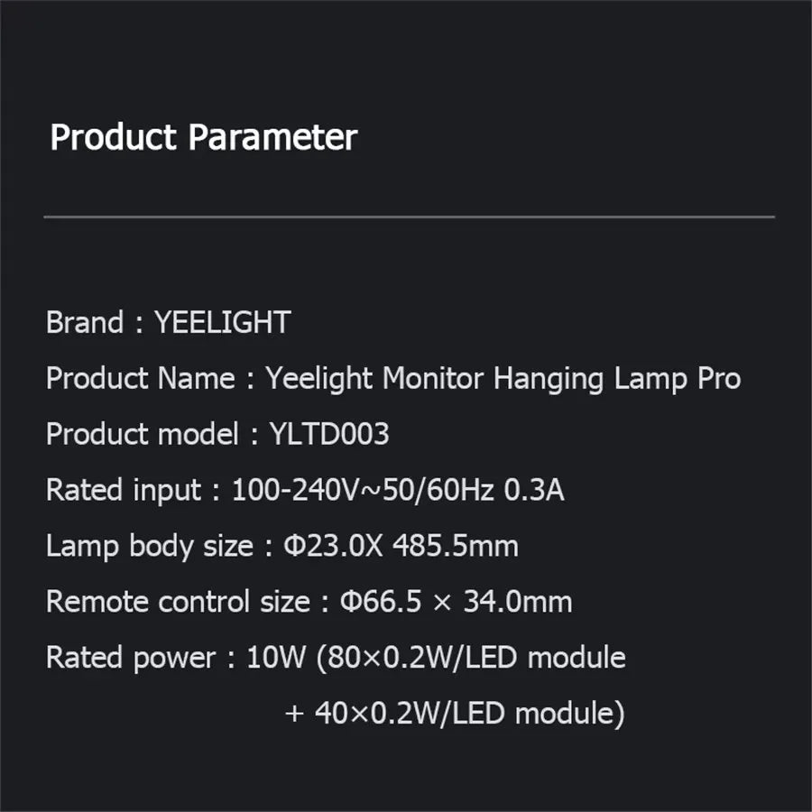 Yeelight Screen Bar Pro Computer Monitor Hanging Light Ambient Light Adjustable brightness and color temperature For the Mi Home