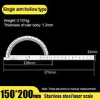 Stainless Steel Rotating Protractor 180° Angle Gauge Finder High Precision Metal Protractor Woodworking Metal Measuring Ruler