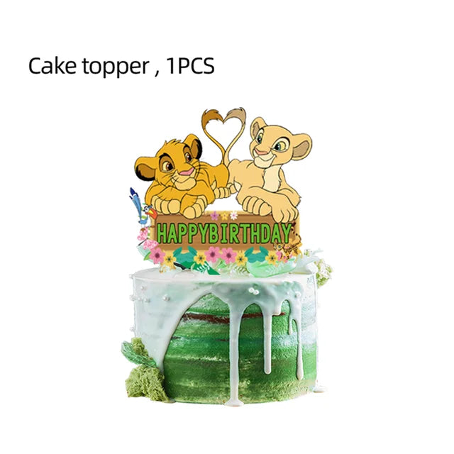 Lion King Birthday Party Decoration Lion Disposable Dinnerware Tablecloth Cup Plate 3D Balloon for Kids Baby Shower Supplies