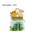 Lion King Birthday Party Decoration Lion Disposable Dinnerware Tablecloth Cup Plate 3D Balloon for Kids Baby Shower Supplies