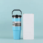 30OZ Portable Car Cup Stainless Steel Thermos Cup with Straw Travel Sports Water Bottle With Handle Cover Coffee Vacuum Flask