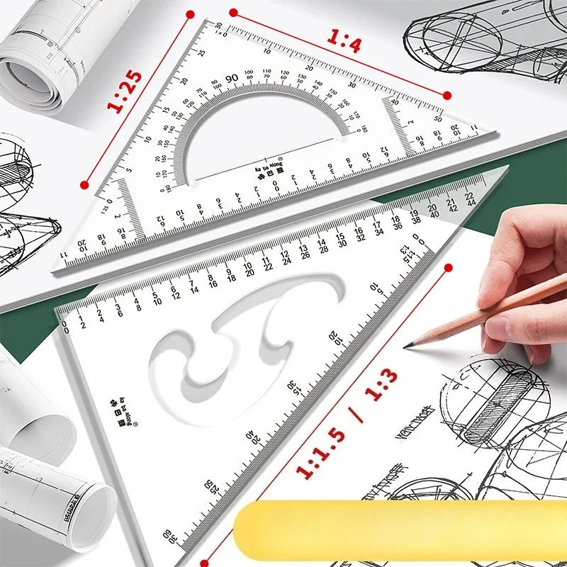 Engineering Machinery Drawing Tool Set Professional Drawing Tool Kit Drawing and Construction Drawings Student Geometry Set New