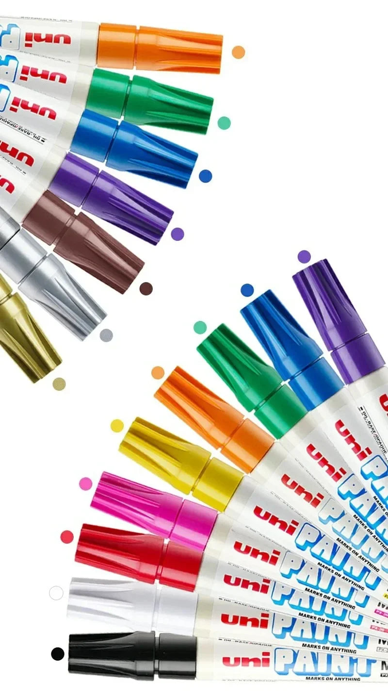 1pcs Japan UNI Paint Marker PX-21 Color Oil-based Permanent 0.8-1.2mm Tire Touch Up Painting Waterproof Graffiti Art Supplies