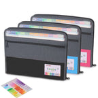 Accordion File Organizer with Safe Zipper, 13 Pocket Expanding File Folder with Front Pencil Pouch, School Office Supplies