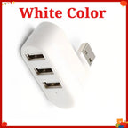 3 in 1 USB HUB 180° Rotatable USB 2.0 HUB 3 Port Multiple USB Splitter Expander For Computer Laptop MacBook U Disk Data Transfer