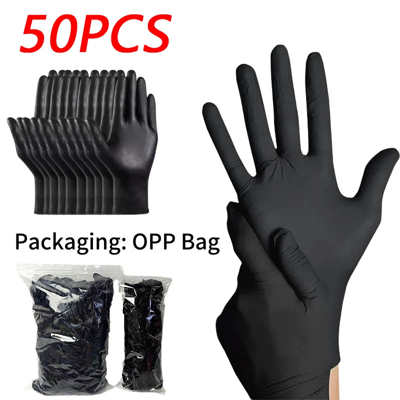 Portable Black Composite Nitrile Rubber High-Elasticity Disposable Gloves Food Work Latex Gloves Cleaning Waterproof Gloves