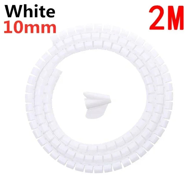 Cable Tube Sleeve Flexible Cord Bundler Wire Wrap Cable Management System Desk Wire Organizer for Office Home TV PC Computer