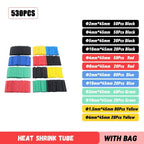 127/328/580/800Pcs Heat Shrink Wrapped Shrinking Insulation Sleeving Thermal Casing Car Electrical Cable Shrink Tube Tube Kit