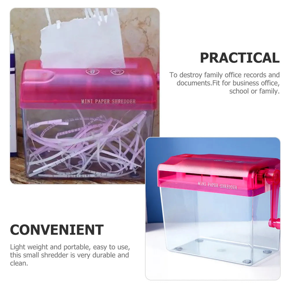 Small Manual Shredder Portable Hand Operated Paper Shredder for Confidential Document Destruction Office Supply Household School