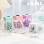18pcs Paperclips Macaron Color Ins Paper Clip Storage Box Protable Stationery High Capacity Storage Box Office Binding Supplies