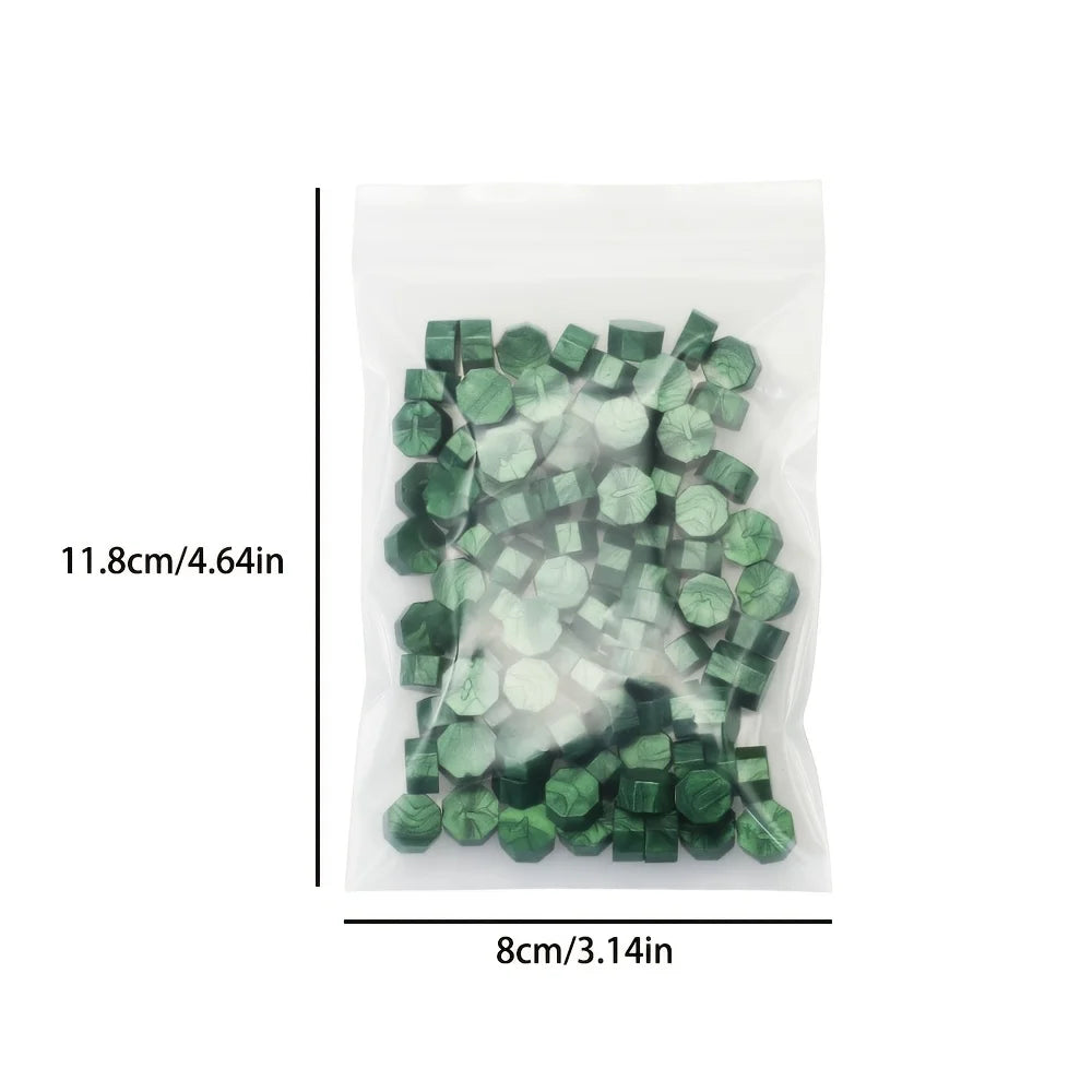 100pcs/bag Octagonal Sealing Wax Beads for Wax Stamps is Suitable for Wedding Invitations, Envelope Cards, Christmas Gift