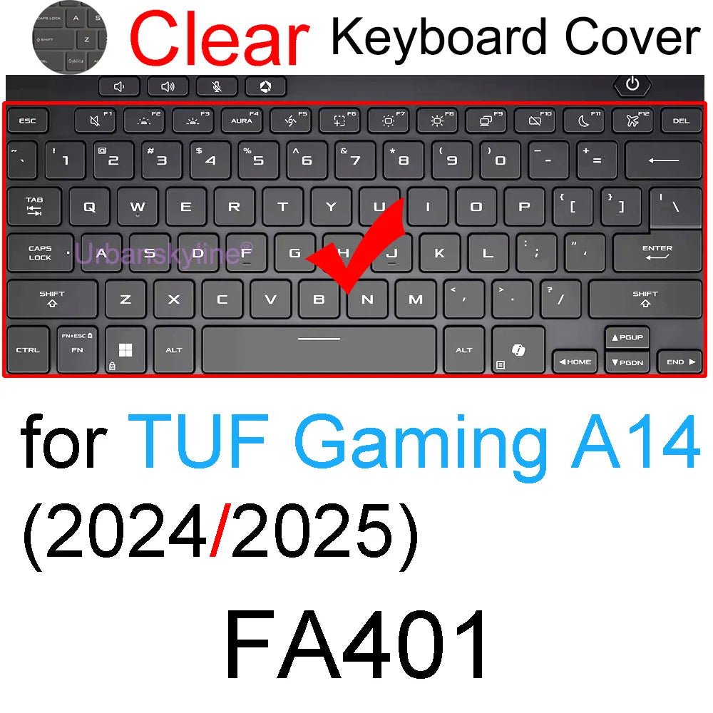 Keyboard Cover for ASUS TUF Dash F15 F16 F17 FX507 FX607 Gaming A15 A16 A17 A18 FA507 FA607 FA707 Silicone Protector Skin Case