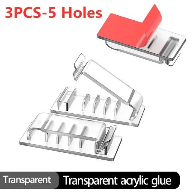 Cable Organizer Self Adhesive Cable Clips USB Cable Management Clamp Car Home Desk Wall Cord Holder Charging Wire Winder Manager