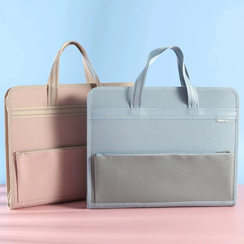 Portable Expanding File A4 Document Bag 13-layers Accordion File Organizer Paper Holder Oxford Fabric Paper Storage A4 File Bag