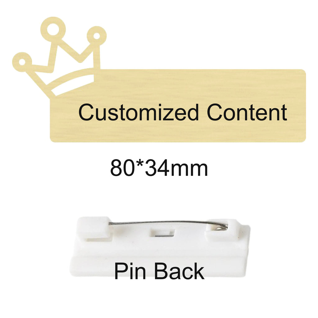 Customized Brooch Pin Personalize Engrave Your Text Logo Business ID Plate Copper Letterbox Mailbox Tag Name Badges