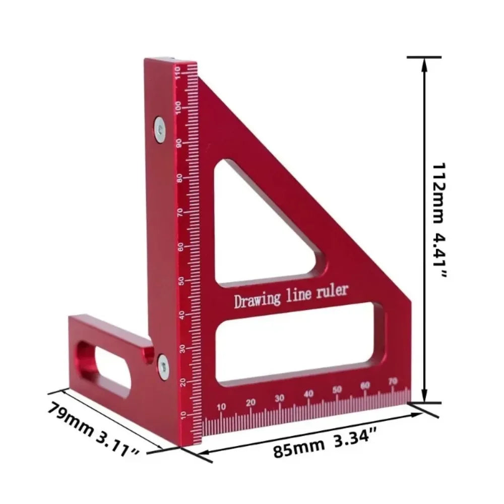Miter Triangle Ruler Aluminum Alloy Woodworking Square Protractor High Precision Layout Measuring Tool for Engineer Carpenter