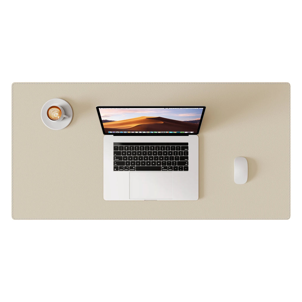Desk Pad Protector, Mouse Pad, Office Desk Mat, Non-Slip with Stitched Edges PU Leather Desk Blotter for Office Home School