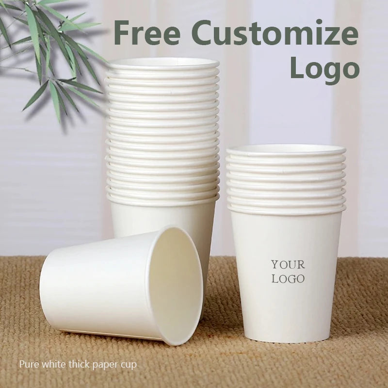 100pcs 250ml 9oz Paper Cups Personalized Custom, Company Logo Cups Printing, Event Party Cups, Disposable Cup Custom, Logo Custo