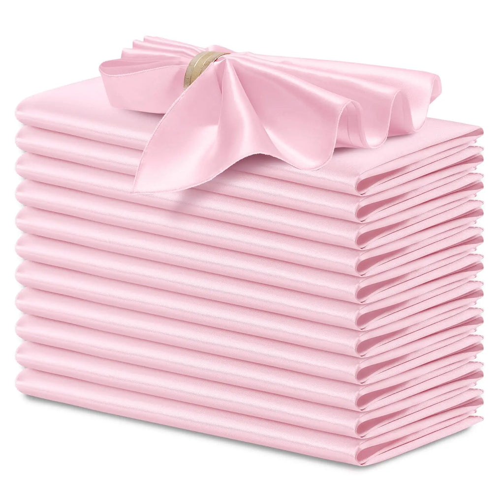 12PCS Wedding Red Satin Napkin 30x30cm Wholesale Soft Table Napkins for New Year Christmas Decoration Party Dinner Table Decor