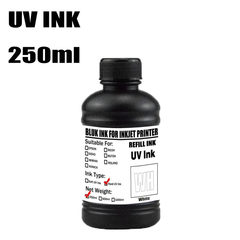 For Epson UV Hard ink Soft ink White LED UV Ink For Epson DX5 DX7 XP600 TX800 Printhead I3200 I1600 R1900 R2000 Rl800 Printer