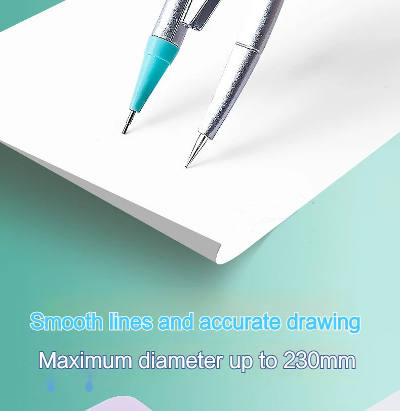 7Pcs/Set Student Compass Set School Mathematical Rulers Multi-Function Learning Professional Drawing Tool Girls Gifts Stationery