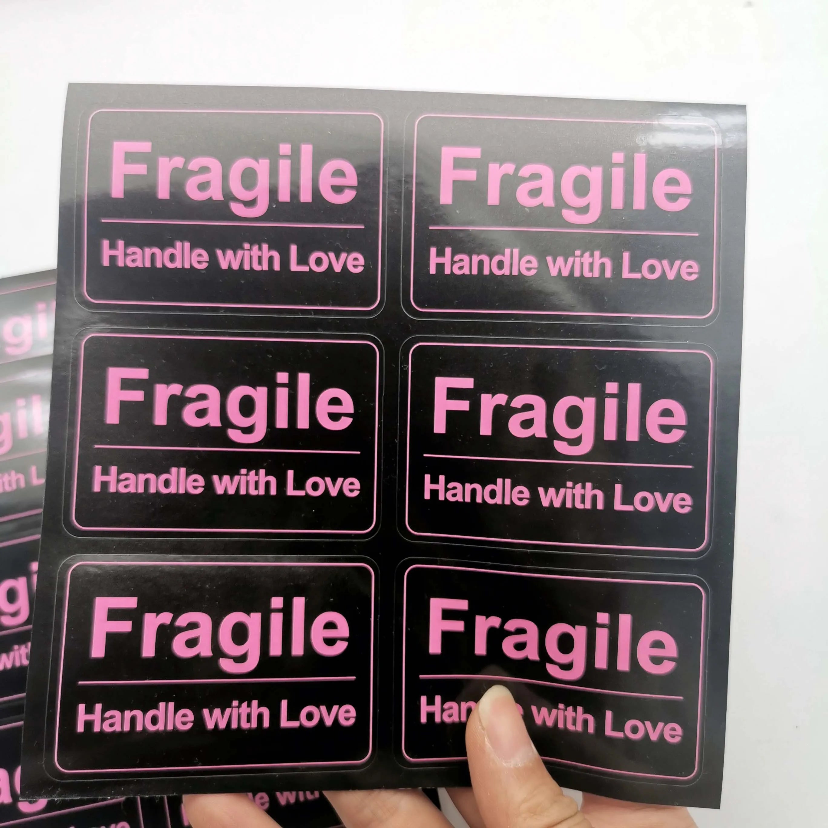 60 Pcs Black Pink 2" x 3" Fragile Stickers for Shipping and Moving "Please Handle with Care " Warning Stickers Fragile Labels
