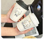 50 Sets of Coffee Packaging Cups Thickened and Heat-resistant Disposable Paper Cups Handdrawn Boys and Girls Juice Milk Mug