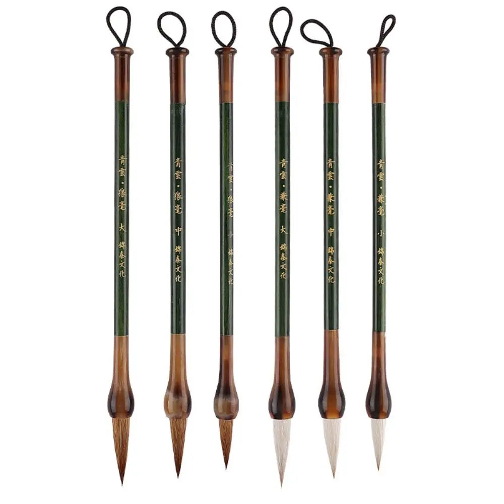 Traditional Chinese Calligraphy Brush Oil Painting Wolf Hair Scriptures Writing Brush Oil Watercolor Wood Art Paint Brush