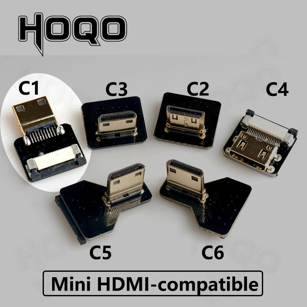 HDMI-compatible FPV Cable Micro/Mini HD-90 Degree Adapter FPC Ribbon Flat Pitch 20pin For TV Projector Multicopter Aerial Photog