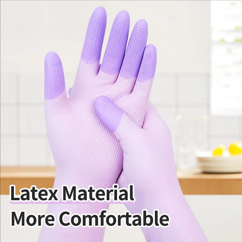 Latex Cleaning Gloves Non Slip Grip Waterproof Reusable for Dish Washing Kitchen Bathroom Household and Laundry Chores