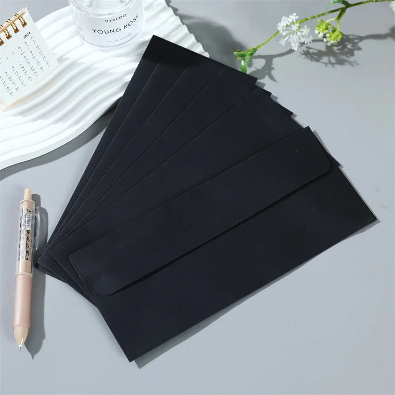 20pcs Black Color Long 24x10.5cm Paper Envelopes for Gift Postcard Letter Packing Envelopes Stationery Wholesale
