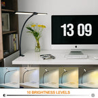 Single Double Triple Head LED Clip Desk Lamp Dimmable USB Eye-Caring Architect Table Lamp Computer Monitor Light for Office Home