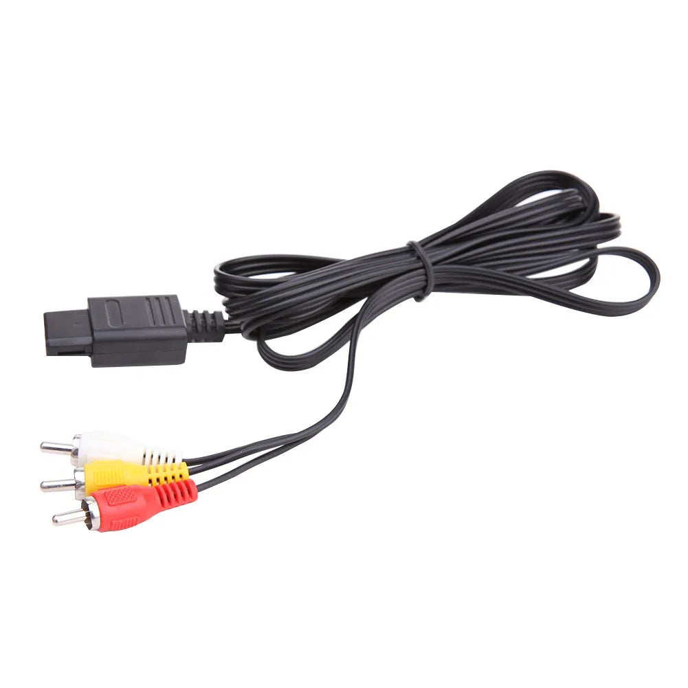 1.8m AV Audio Cable Composite Video Cord 6 Feet Line Compatible with Nintendo 64/N64/GameCube/NGC SNES SFC TV Game Console