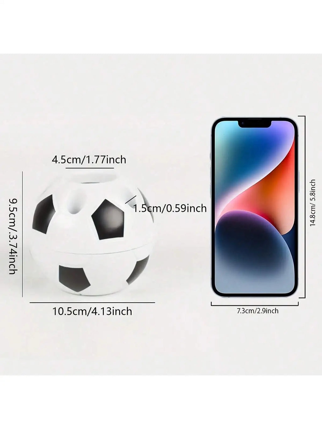 1 Piece of Creative Football-Shaped Pen Holder, Multifunctional Student Office Plastic Pen Holder, Football Pen Holder, Student Pen Holder, Plastic Storage Pen Holder, Room Decoration, Storage, Office Decoration, Back-To-Scho